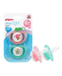 Pigeon Mini Light Pacifier Twin S Girl Multicolor - Pack of 2
