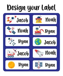 Twinkle Hands Personalized Waterproof Labels Space - 30 Pieces