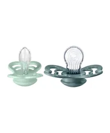Bibs Toddler  Supreme Silicone Pacifier Size 2 Nordic Mint and Island Sea - Pack of 2