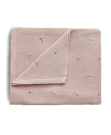 Mushie Knitted Baby Blanket Pointelle - Blush