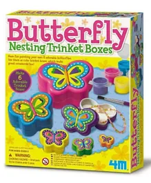 4M Butterfly Nesting Trinket Boxes - Multicolour