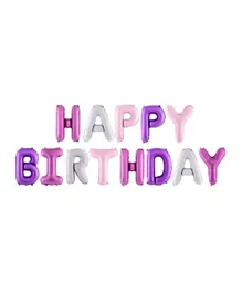 PartyDeco Happy Birthday Foil Balloon - Pastel