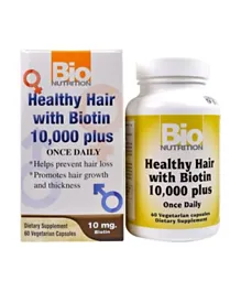 BIO NUTRITION Healthy Hair With Biotin 10000 Plus Capsules - 60 Pieces