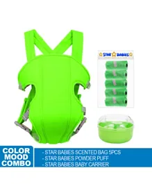 Star Babies Baby Carrier, 5 pieces Scented Bags - Green