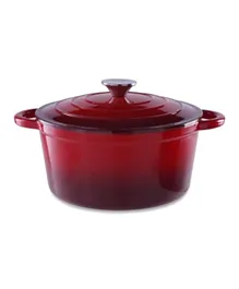 PAN Home Glazura Enameled Cast Iron Cooking Pot - Ombre Red