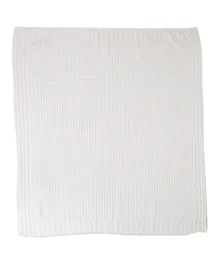 Barefoot Dreams Waffle Baby Blanket HE - Pearl White