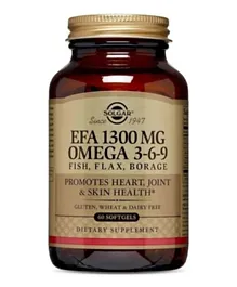 SOLGAR Omega 3 6 9 Fish Flax Borage Dietary Supplement -  60 Softgels