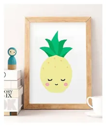 Sweet Pea Sleepy Pineapple Wall Art Print - Multicolor