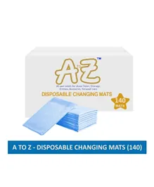 A to Z Disposable Changing Mats for Babies, Waterproof Non-Woven Fabric, 45x60cm, Blue Pack of 140