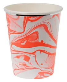 Meri Meri Marble Orange Cup Pack of 8 - 266 ml
