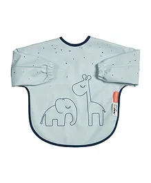 Done by Deer Sleeved Bib - Dreamy Dots Blue