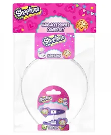 Shopkins Hair Band and Hair Clips Combo - White and Lavender
