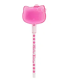 Hello Kitty Ballpoint Pen Big Face Cap - Pink