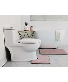 PAN Home Yael Bath Mat With U Cut Pink - Set Of 2
