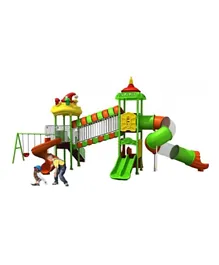Myts Mega Kids Playground Set Outdoor Swing Slide - Green