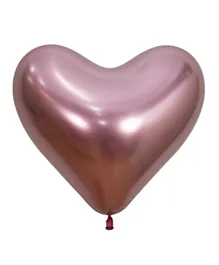 بالون لاتكس على شكل قلب من سيمبيرتكس بلون ذهبي وردي - 50 قطعة