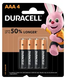Duracell Type AAA Alkaline Batteries - Pack of 4