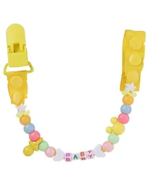 Factory Price Simple Beaded Pacifier Clips - Yellow