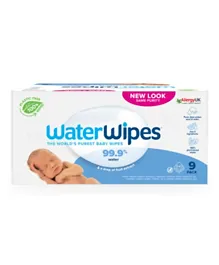 WaterWipes Original Plastic Free 99.9% Water Based Wet Wipes Pack of 9 - 540 Pieces
