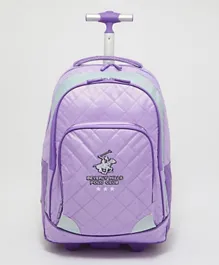 Beverly Hills Polo Club Kids Girls Trolley Backpack Purple - 18.5 Inches