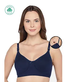 Inner Sense Organic Antimicrobial Soft Feeding Bra - Navy Blue