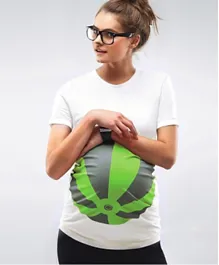 Mamagama Green Beachball Maternity T-Shirt - White