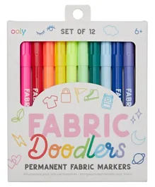 Ooly Fabric Doodlers Markers - Set Of 12