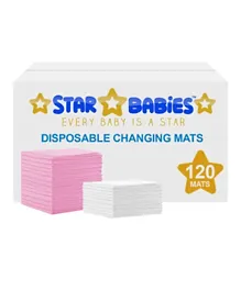 Star Babies Disposable Changing Mats Pack of 120 - Pink/Yellow