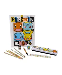 Pokemon 11-Piece Stationery Set – High-Quality Metal Pencil Case, Non-Toxic Writing & Drawing Supplies for Ages 3 Years+