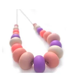 One.Chew.Three Olivia Teething Necklace - Coral