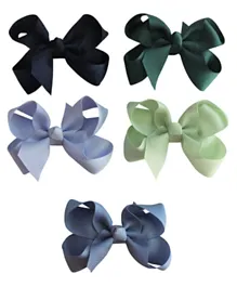 Viva La Bow Green Bow Clips - Pack of 5