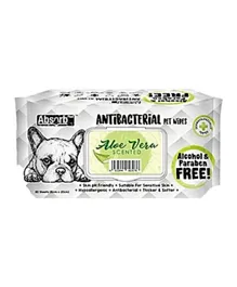Absolute Holistic Absorb Plus Antibacterial Pet Wipes Aloe Vera 80 sheets