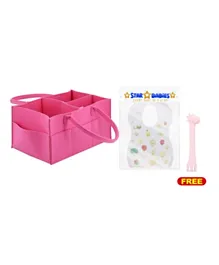 Star Babies Buy Diaper Caddy Organizer with Disposable Bibs and Spoon Set