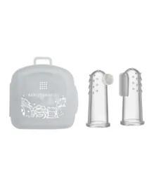 Marcus and Marcus Finger Tooth brush & Gum Massager Set With Storage Case - Clear