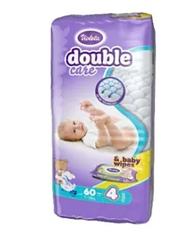 Violeta Diapers Dc Air Dry Midi Size 4 Jumbo Pack of  60 - Free Pack of 40 Almond Baby Wipes