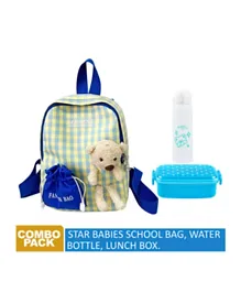 ستار بيبيز مجموعة العودة للمدرسة مع حقيبة ظهر، زجاجة ماء، وصندوق غداء - 10 بوصة