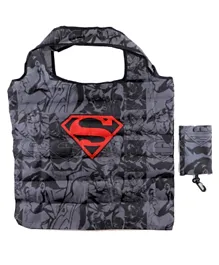 DC Comics Superman Fold Able Travel Shopping Bag - Black