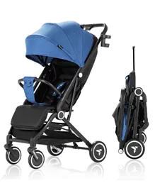 تيكنوم - عربة أطفال للسفر مع حامل للقهوة - أزرق