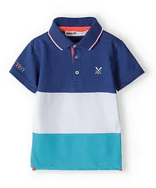 Minoti Cut And Sew Pique Color Block Polo Shirt - Multicolor