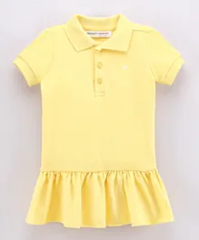 Minoti Pique Polo Dress - Yellow