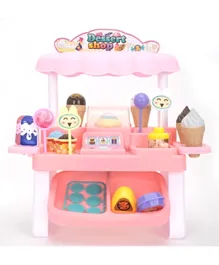 Ice Cream Cashier Playset with Light & Music, Educational Toy for Kids 3+, Pink 75x35x91cm