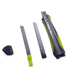 Onyx & Green Box Cutter with 3 Blades and Comfort Grip Anti-Microbial Recycled Plastic 3400 - Green Black