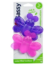 Sassy Water Filled Butterfly Teether Toy - Pack Of 2