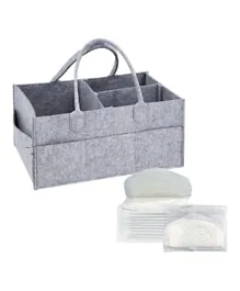Star Babies Diaper Caddy With Disposable Breast Pads - Grey