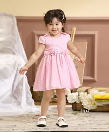 Smart Baby Round Neck Party Dress - Pink