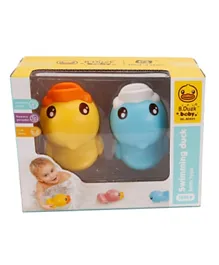 B Duck  Wind-up Swimming Duck Toys 2 Pack - Yellow & Blue