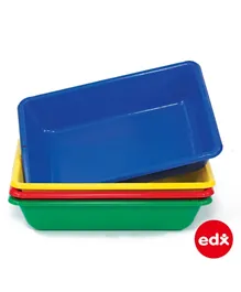 EDX Education Desktop Water Tray Pack of 4 - Red Blue Yellow and Green