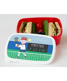 Essmak Wimbledon Brown Hair Personalized Lunch Box - Red