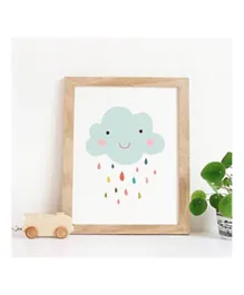 Sweet Pea Smiley Cloud Wall Art Print - Multicolor