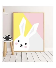 Sweet Pea Abstract Bunny Wall Art Print - Multicolor